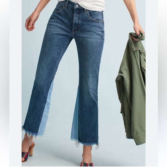 Anthropologie Denim - Anthropologie Pilcro cropped flare two tone jeans 26